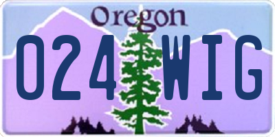 OR license plate 024WIG