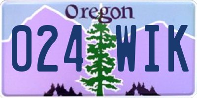 OR license plate 024WIK