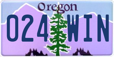 OR license plate 024WIN