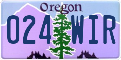 OR license plate 024WIR