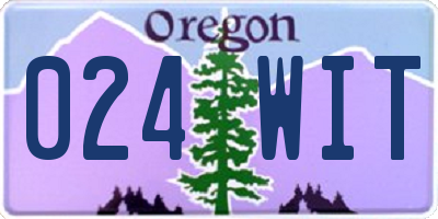 OR license plate 024WIT