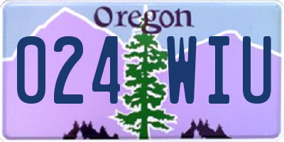 OR license plate 024WIU
