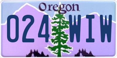 OR license plate 024WIW