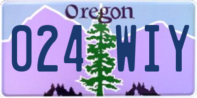 OR license plate 024WIY