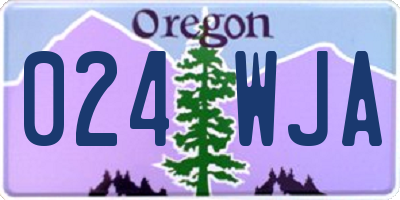 OR license plate 024WJA