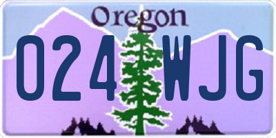 OR license plate 024WJG