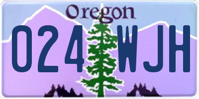 OR license plate 024WJH