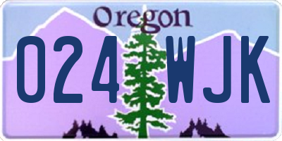 OR license plate 024WJK