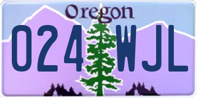 OR license plate 024WJL