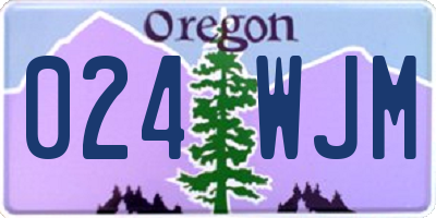 OR license plate 024WJM