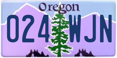 OR license plate 024WJN