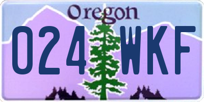 OR license plate 024WKF