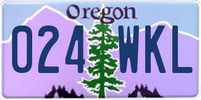 OR license plate 024WKL