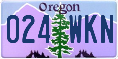 OR license plate 024WKN