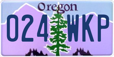 OR license plate 024WKP