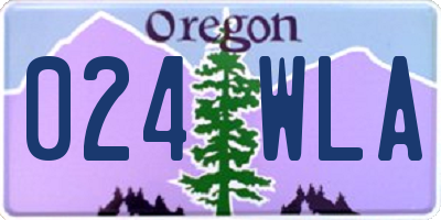 OR license plate 024WLA