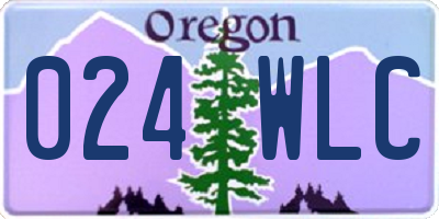 OR license plate 024WLC