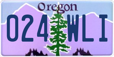 OR license plate 024WLI