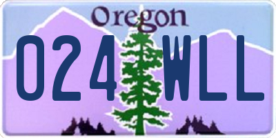 OR license plate 024WLL