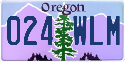 OR license plate 024WLM