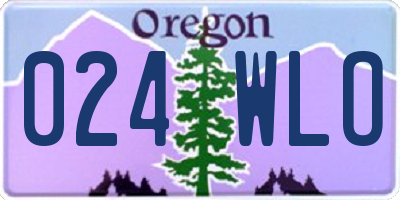 OR license plate 024WLO