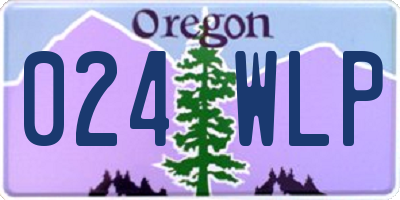 OR license plate 024WLP