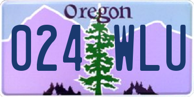 OR license plate 024WLU