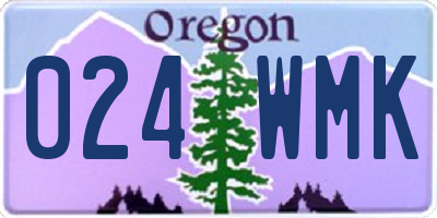 OR license plate 024WMK