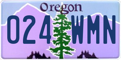 OR license plate 024WMN