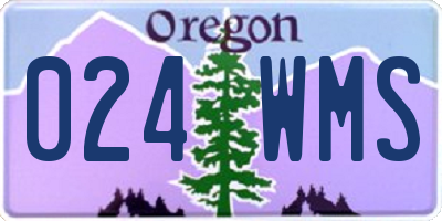 OR license plate 024WMS