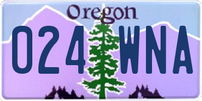 OR license plate 024WNA