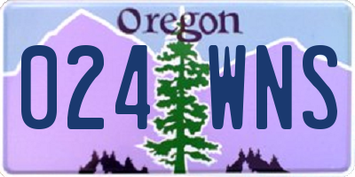 OR license plate 024WNS