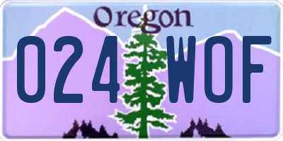 OR license plate 024WOF