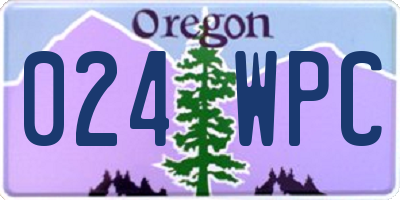OR license plate 024WPC