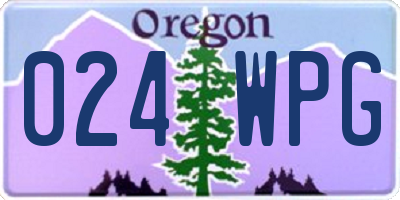 OR license plate 024WPG