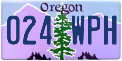 OR license plate 024WPH