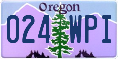 OR license plate 024WPI