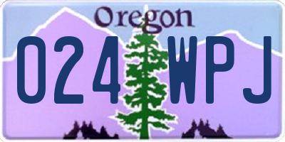 OR license plate 024WPJ