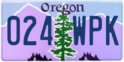 OR license plate 024WPK