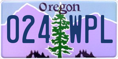 OR license plate 024WPL