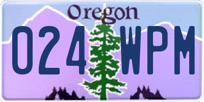 OR license plate 024WPM