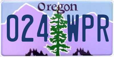 OR license plate 024WPR