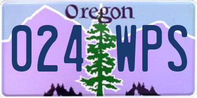 OR license plate 024WPS
