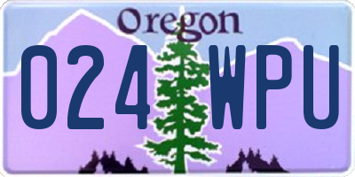 OR license plate 024WPU