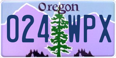 OR license plate 024WPX