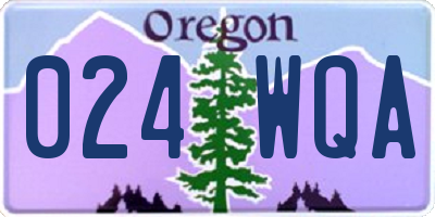 OR license plate 024WQA