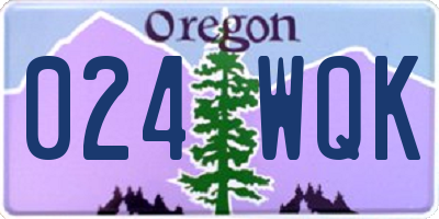 OR license plate 024WQK