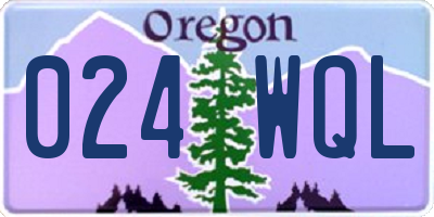 OR license plate 024WQL