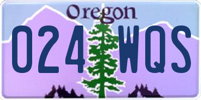 OR license plate 024WQS