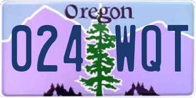 OR license plate 024WQT